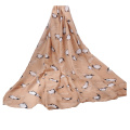 Womens Frühling Chiffon Penguin Druck Schals Sonnenschutz Wrap Cape Schal (SW119)